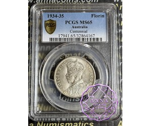 Australia 1934-35 Centenary Florin PCGS MS65